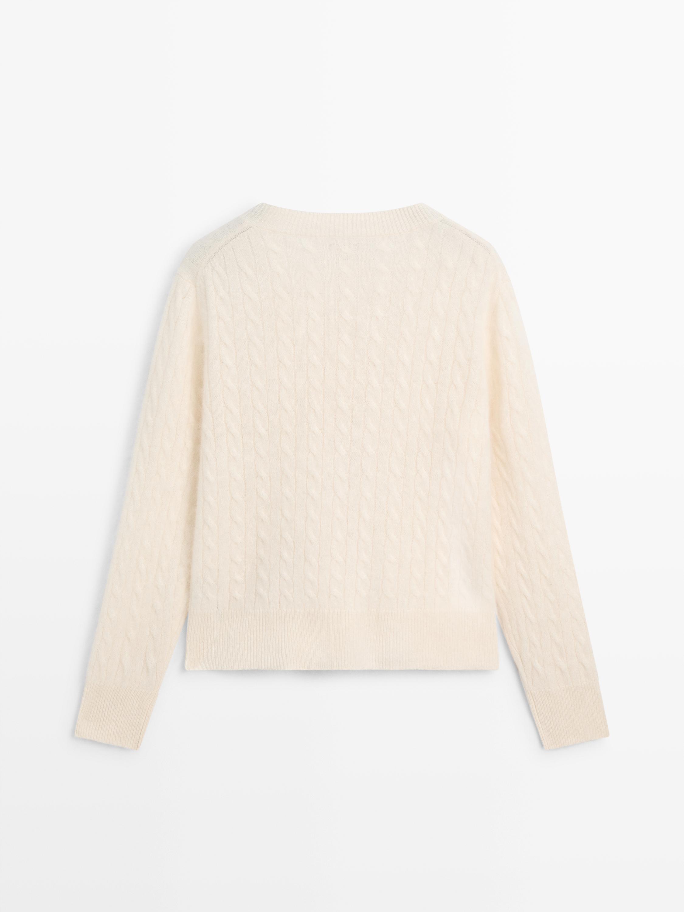 100% wool cable-knit cardigan